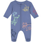 Baby Boys Blue Logo Babygrow, 1, hi-res